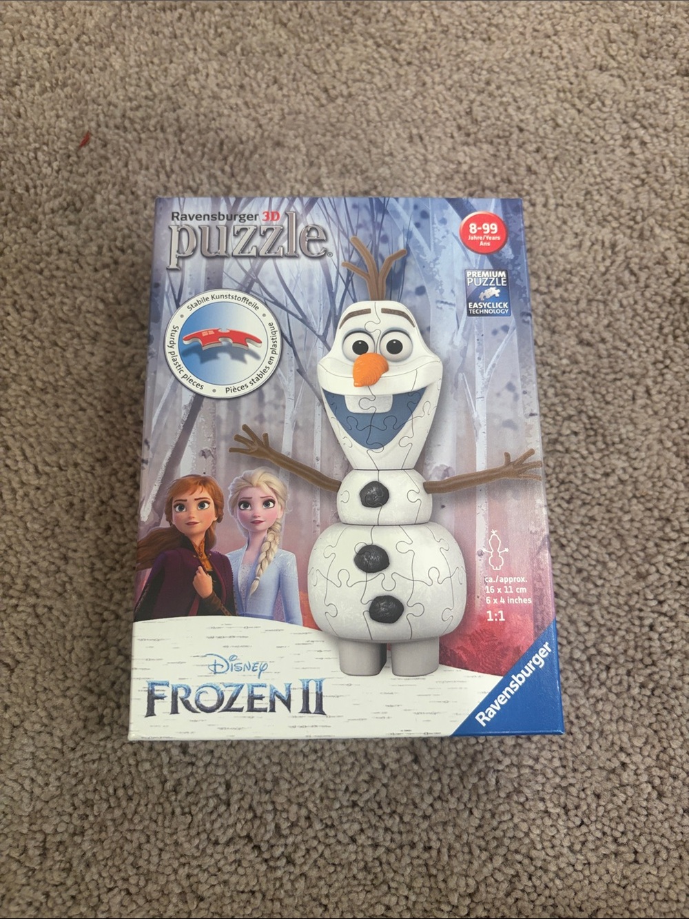 Ravensburger Olaf 3D Puzzle - White, Orange, Black, Brown, Blue